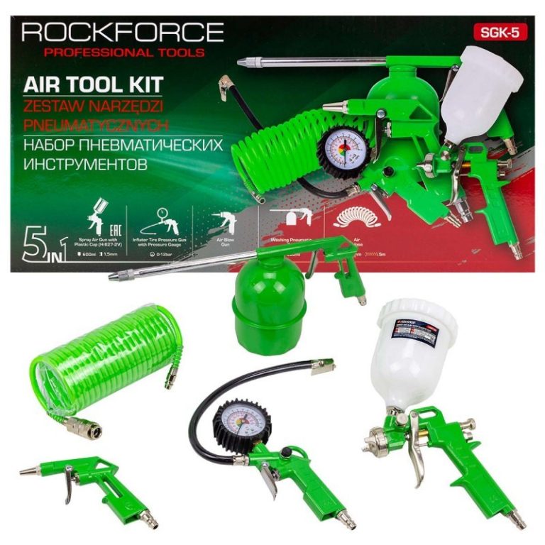 ПРОФЕСИОНАЛЕН Комплект Пневматични Инструменти 5 части ROCKFORCE