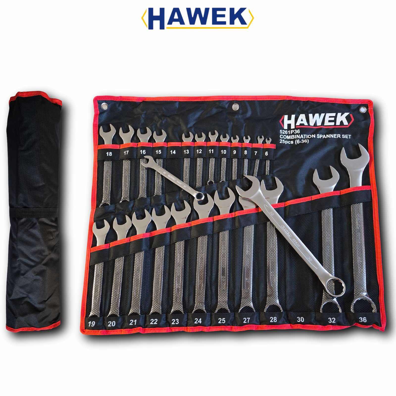 Професионален Комплект Звездогаечни Ключове HAWEK 25 части (6-36мм) Изработени от Хром Ванадиева Стомана Cr-v