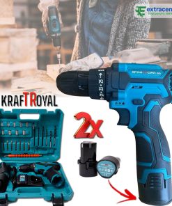 Акумулаторен Двускоростен Винтоверт KRAFTROYAL с 2 Батерии 24V 6AH + Куфар с Комплект Инструменти 24 Части