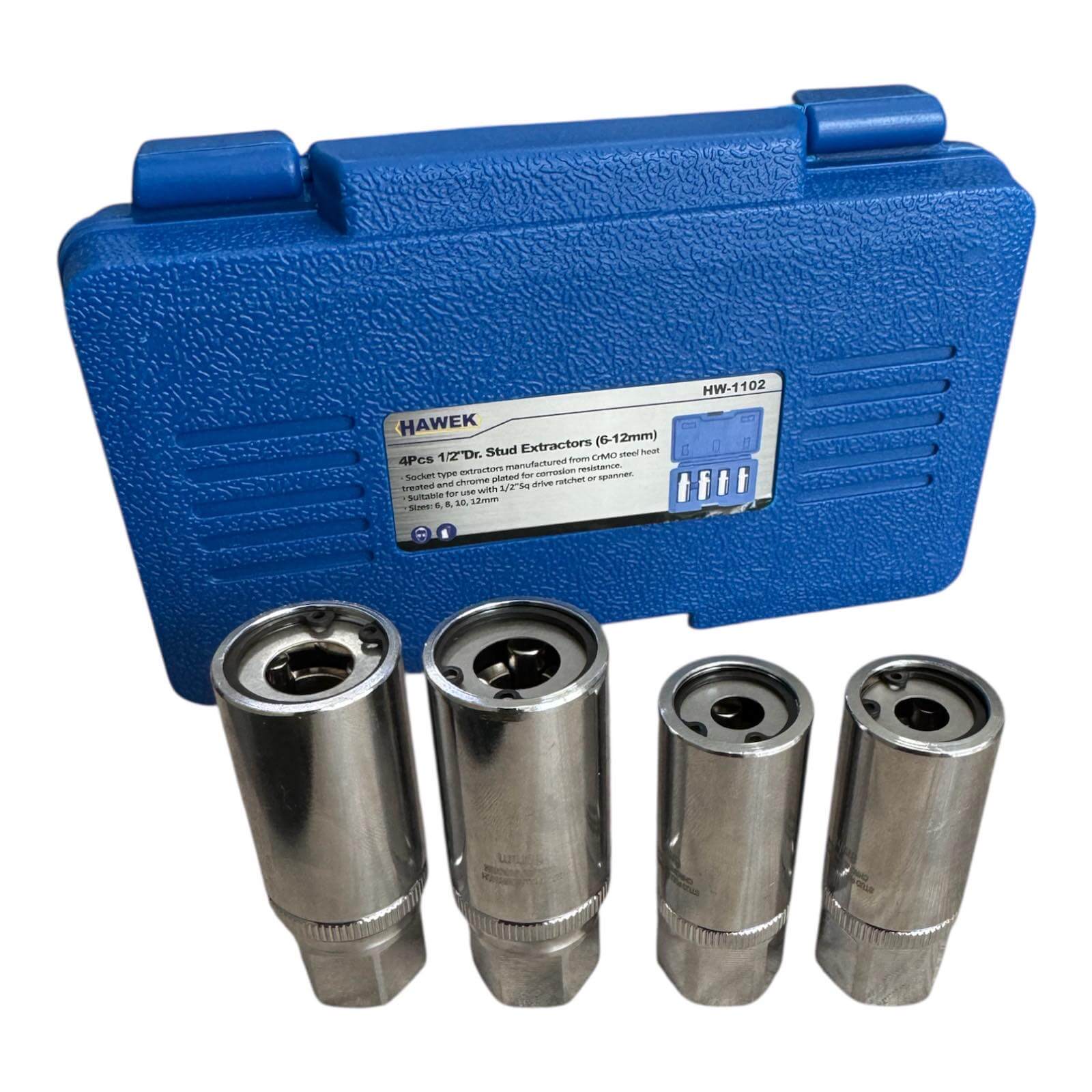 Екстрактори за Шпилки 4ч 6-12mm Вложки Шпилковадачи 1/2" HAWEK , HW-1102