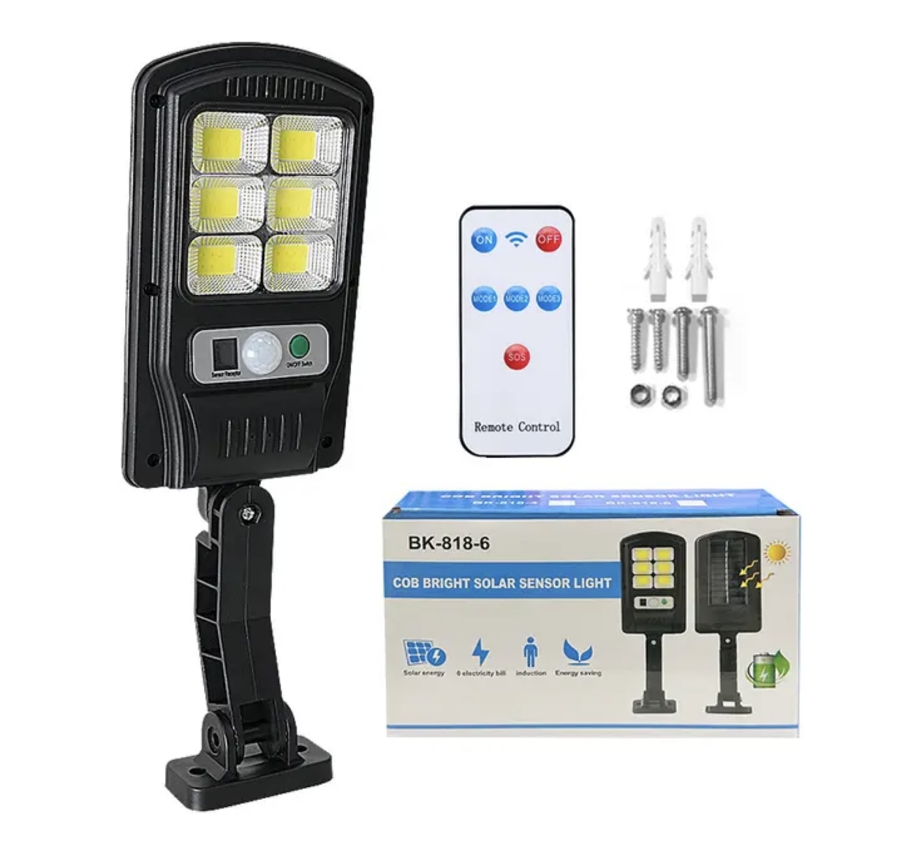 2 БРОЯ Соларна Лампа 1200W SUNVISION с 48 COB Диода с Дистанционно и Три Режима на Работа - Image 2