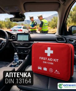 Пълен Комплект Авто Аптечка DIN 13164 – Заредена и Одобрена за Гърция и Европа