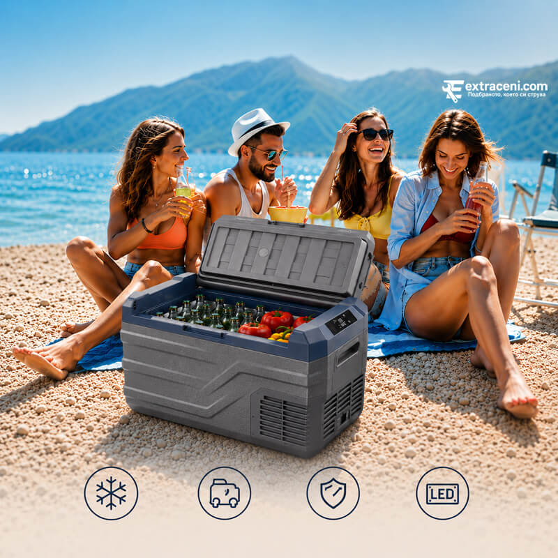 Преносима Хладилна Кутия HAWEK NL30 с Компресор и Захранване 12V/24V и 100/220V