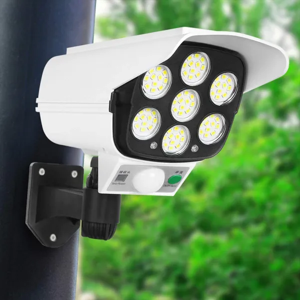 Соларна Лампа с Панел 77 LED - Тип Фалшива/Имитираща Камера със Сензор за Движение - Image 7