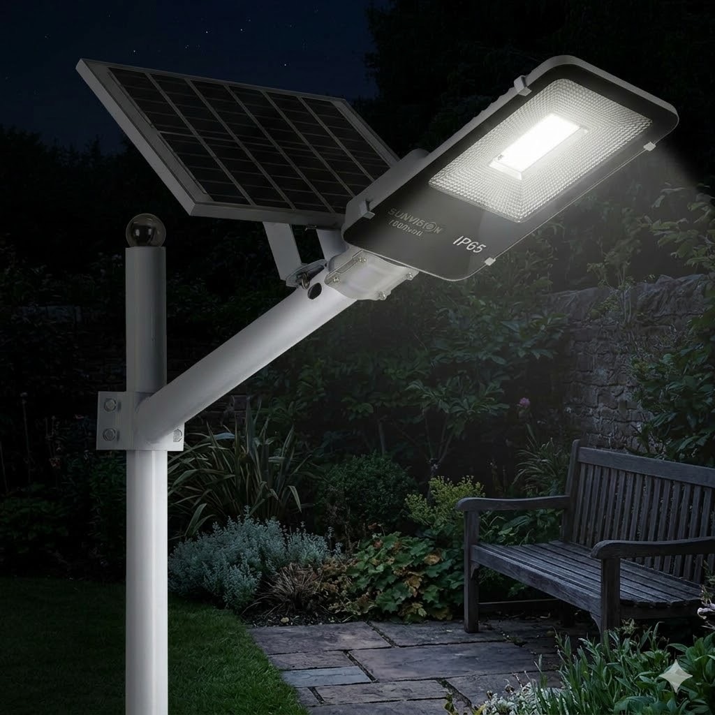 Улична Соларна LED Лампа с Отделен Панел и Стойка 1800W SUNVISION - Image 4