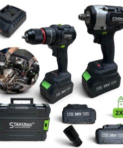 Винтоверт и Гайковерт Комбиниран 2в1 Акумулаторен Комплект 36V 8,0AH STAHLMAYER 2 Батерии в Куфар